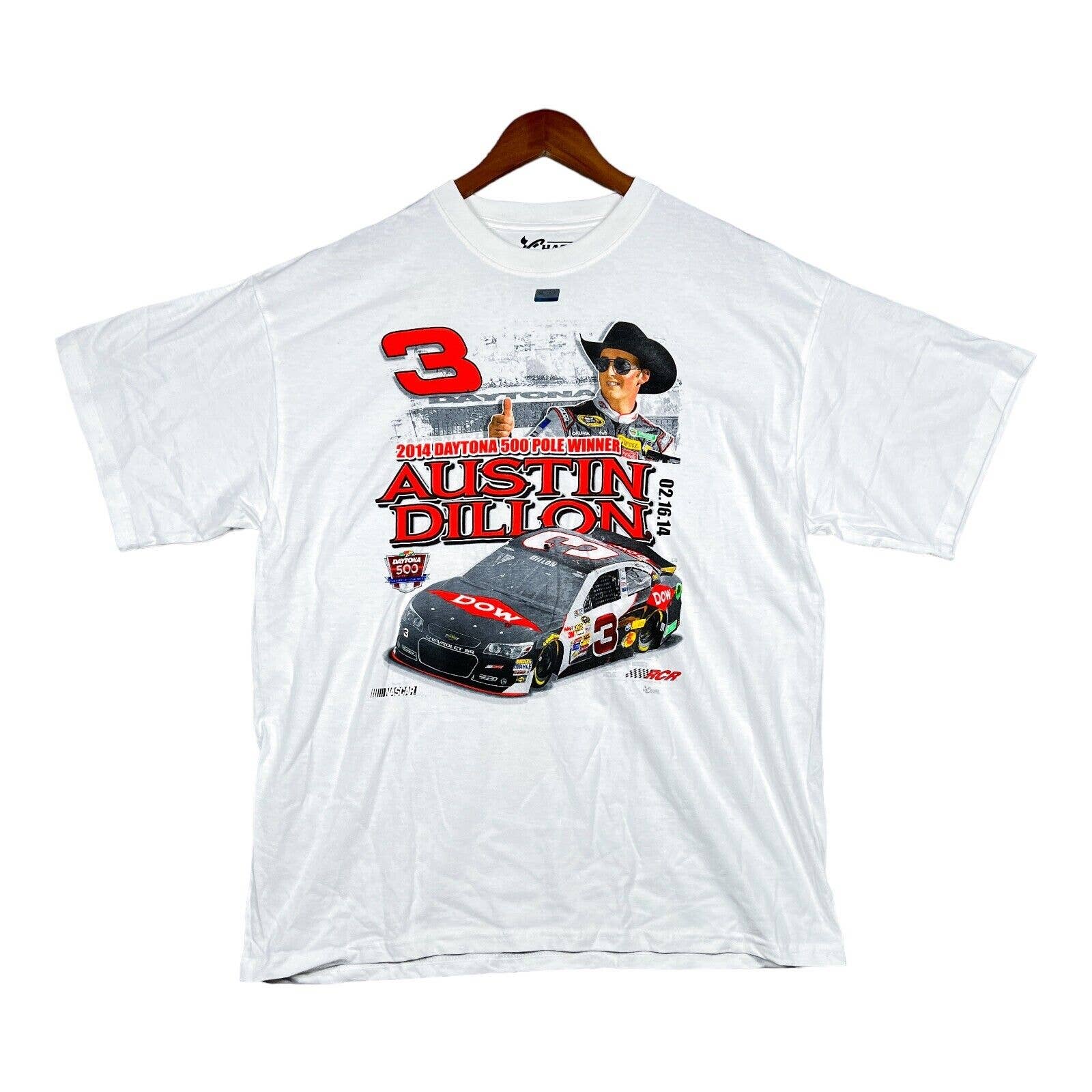 Nascar T Shirt Mens 2014 Daytona 500 Pole Winner Austin Dillon  3 Racing Xl